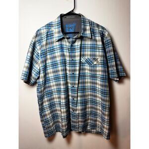 KUHL Mens XXL Plaid Short Sleeve Button Up Shirt Born In The‎ Mountains